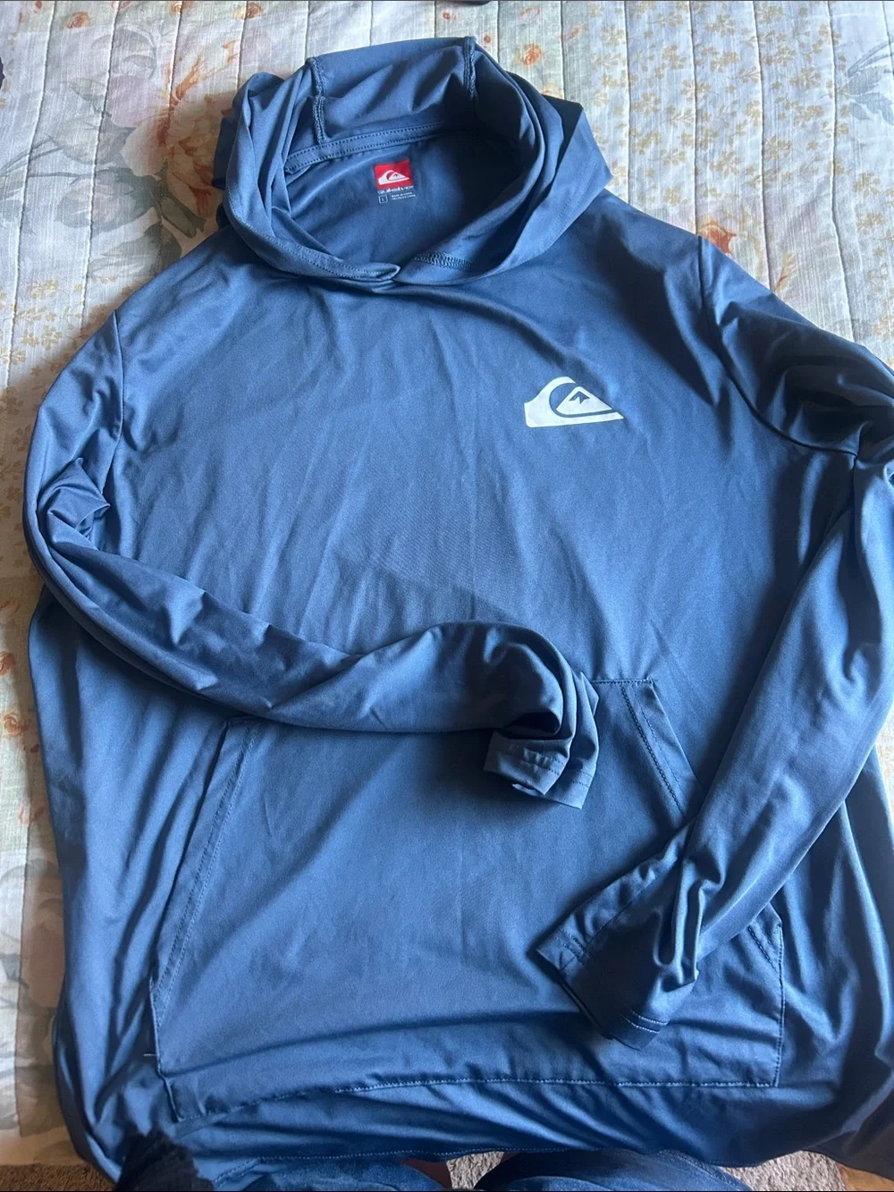 Quiksilver Slate Blue Pullover Hooded Rash Guard